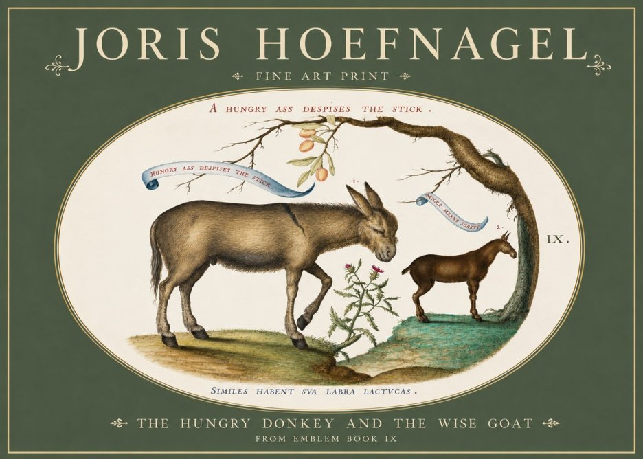 Joris Hoefnagel The Hungry Donkey and the Wise Goat No3 - Affiche