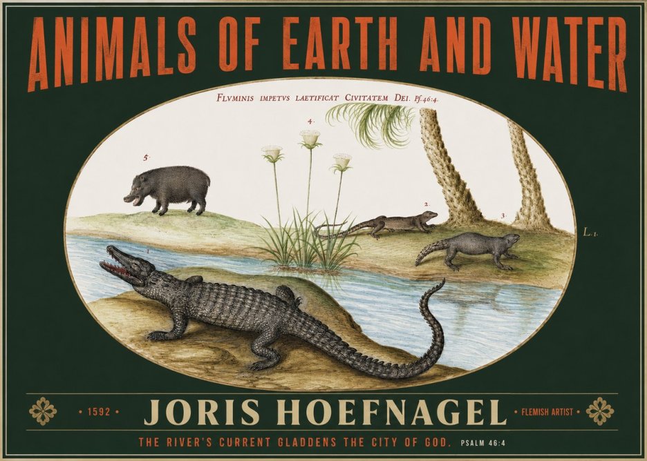 Joris Hoefnagel Animals of Earth and Water No2 - Affiche