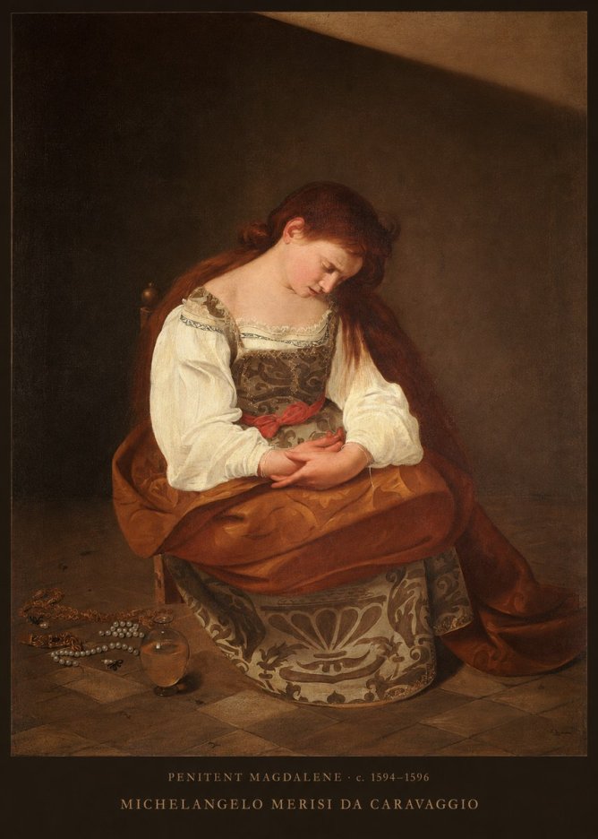 Michelangelo Merisi da Caravaggio Penitent Magdalene No6 - Affiche