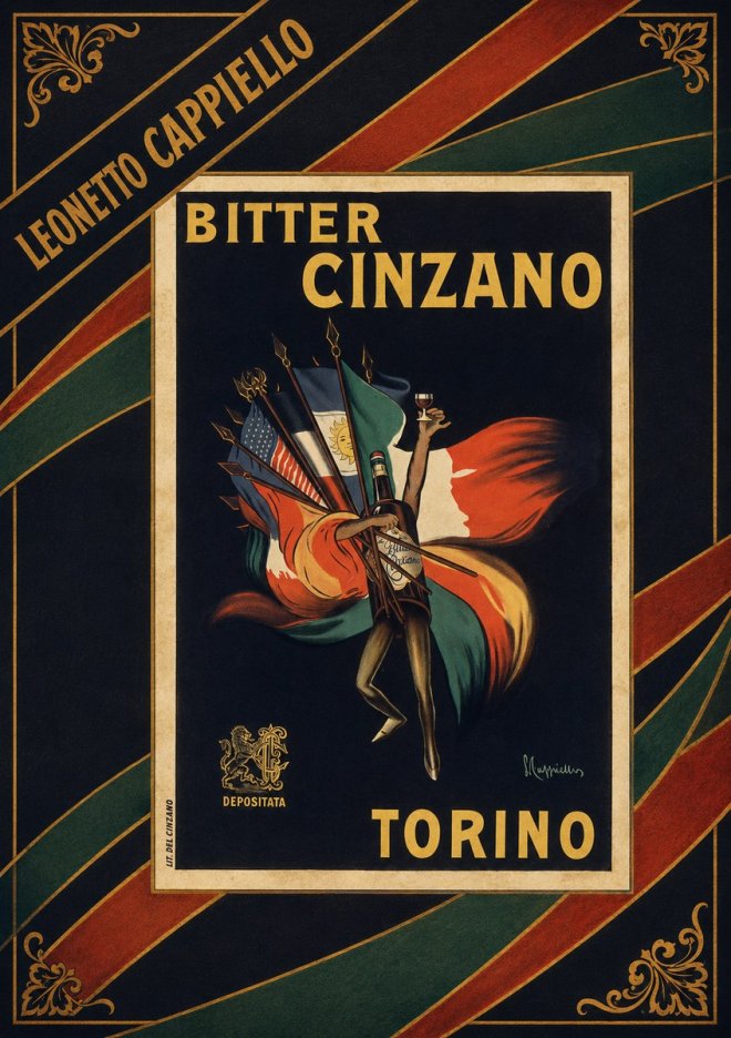 Leonetto Cappiello Bitter Cinzano Torino No3 - Affiche