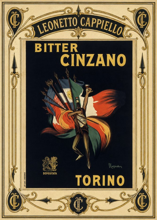 Leonetto Cappiello Bitter Cinzano Torino No4 - Affiche