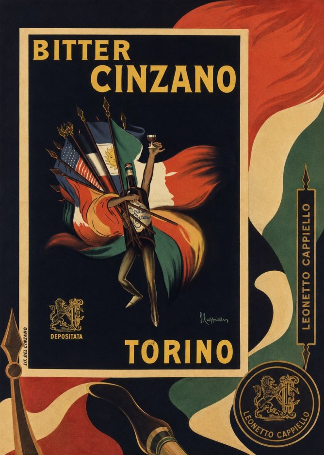 Leonetto Cappiello Bitter Cinzano Torino No6 - Affiche