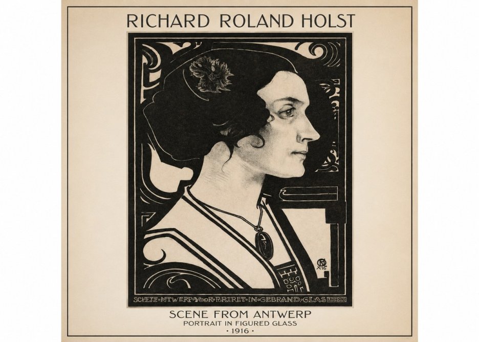 Richard Roland Holst Scene from Antwerp - Portrait in Figured Glass No1 - Affiche