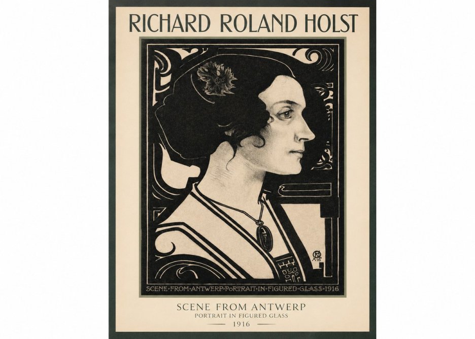 Richard Roland Holst Scene from Antwerp - Portrait in Figured Glass No2 - Affiche