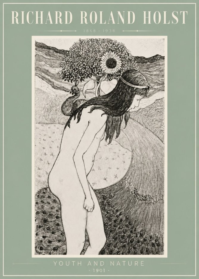 Richard Roland Holst Youth and Nature No3 - Affiche