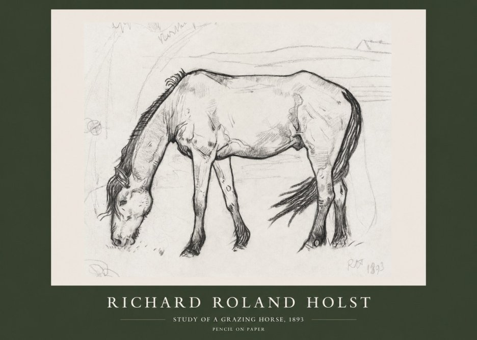 Richard Roland Holst Study of a Grazing Horse No2 - Affiche
