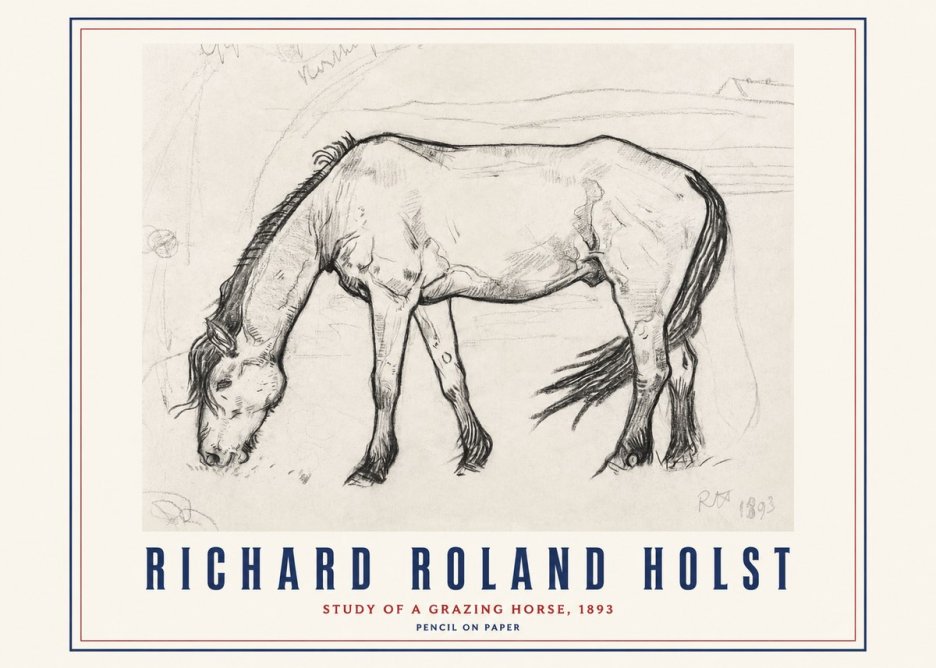 Richard Roland Holst Study of a Grazing Horse No3 - Affiche