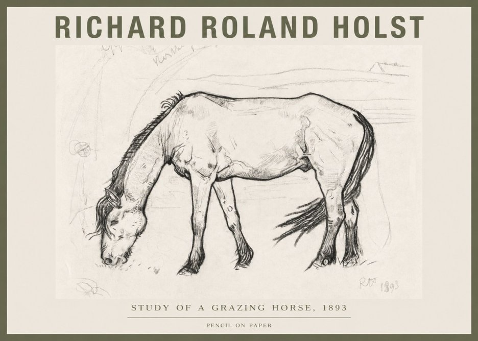 Richard Roland Holst Study of a Grazing Horse No4 - Affiche