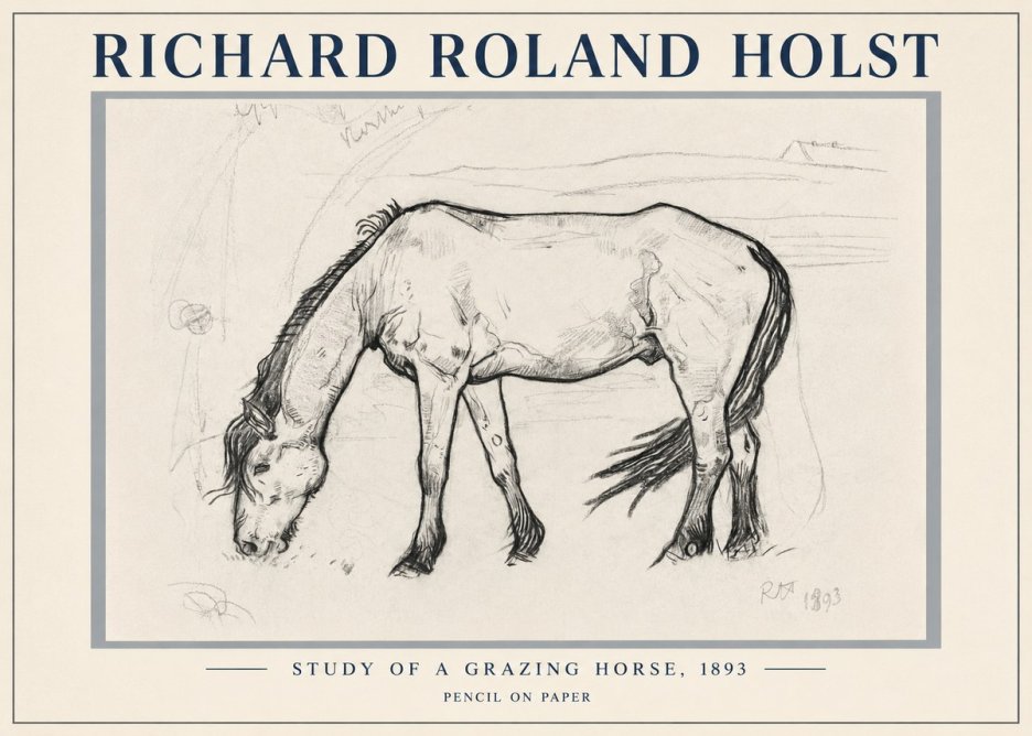 Richard Roland Holst Study of a Grazing Horse No5 - Affiche