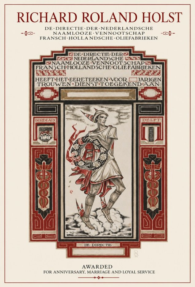 Richard Roland Holst Awarded for Anniversary, Marriage and Loyal Service No1 - Affiche