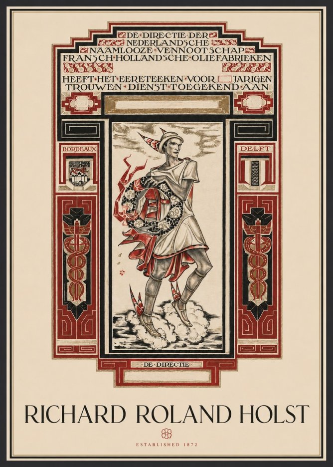 Richard Roland Holst Awarded for Anniversary, Marriage and Loyal Service No2 - Affiche