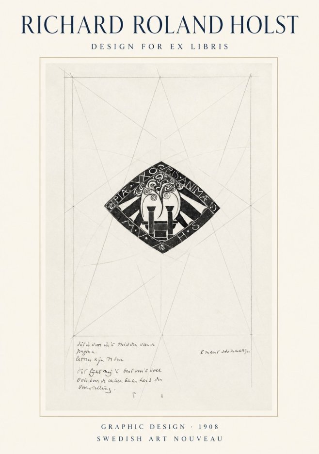 Richard Roland Holst Design for Ex Libris No1 - Affiche