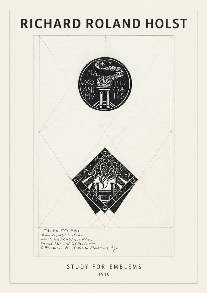 Richard Roland Holst Study for Emblems No1 - Affiche