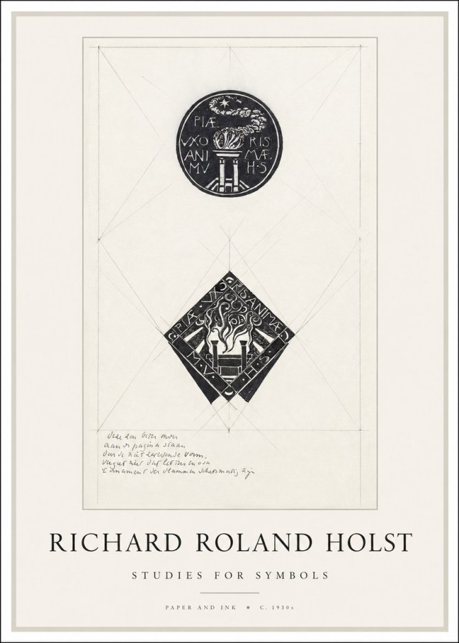 Richard Roland Holst Study for Emblems No2 - Affiche