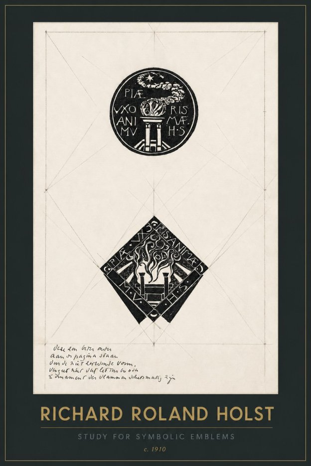 Richard Roland Holst Study for Emblems No3 - Affiche