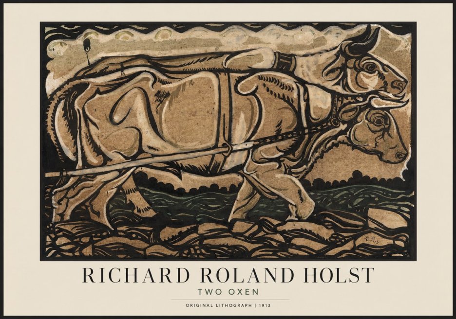 Richard Roland Holst Two Oxen No1 - Affiche