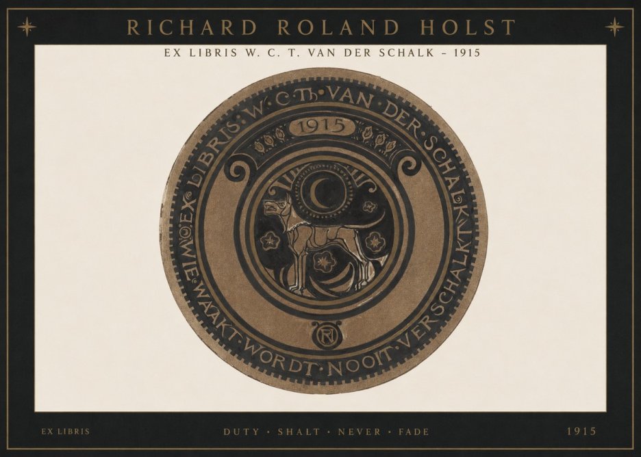 Richard Roland Holst Ex Libris W. C. T. Van Der Schalk - 1915 No1 - Affiche