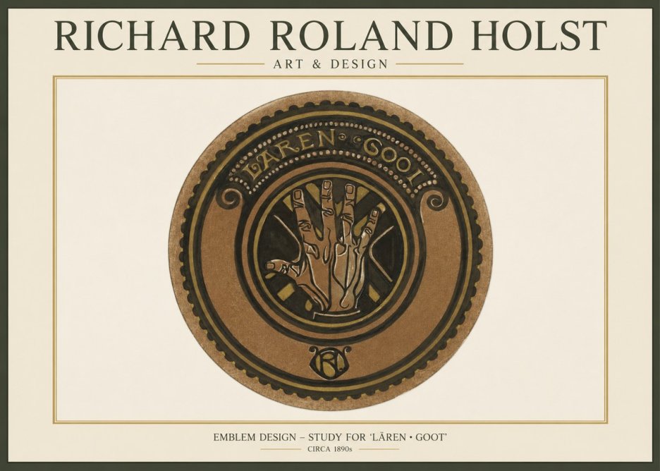 Richard Roland Holst Emblem Design – Study for 'Lären • Goot' No1 - Affiche