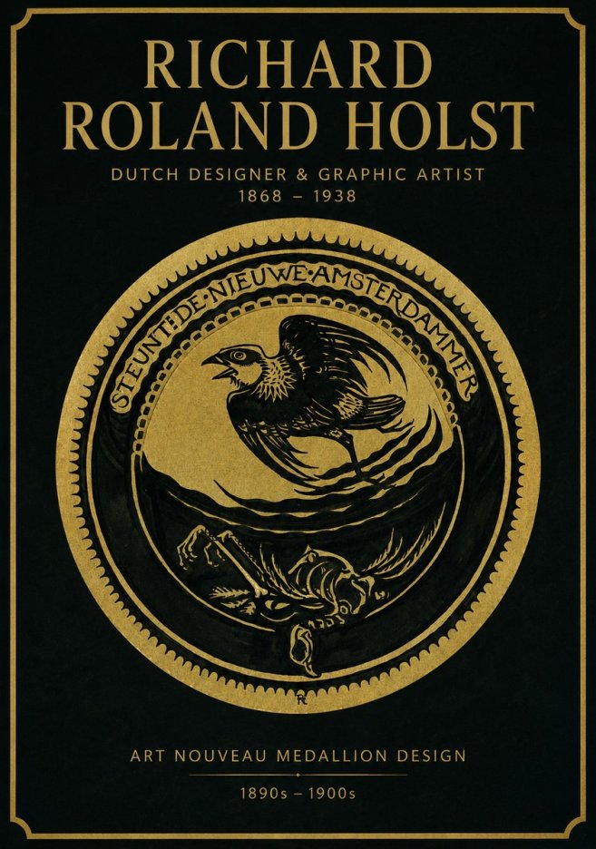 Richard Roland Holst Art Nouveau Medallion Design No2 - Affiche