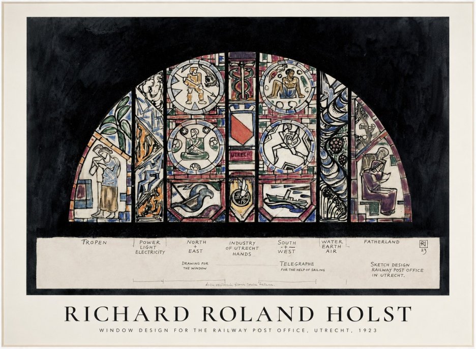 Richard Roland Holst Window Design for the Railway Post Office, Utrecht, 1923 No1 - Affiche