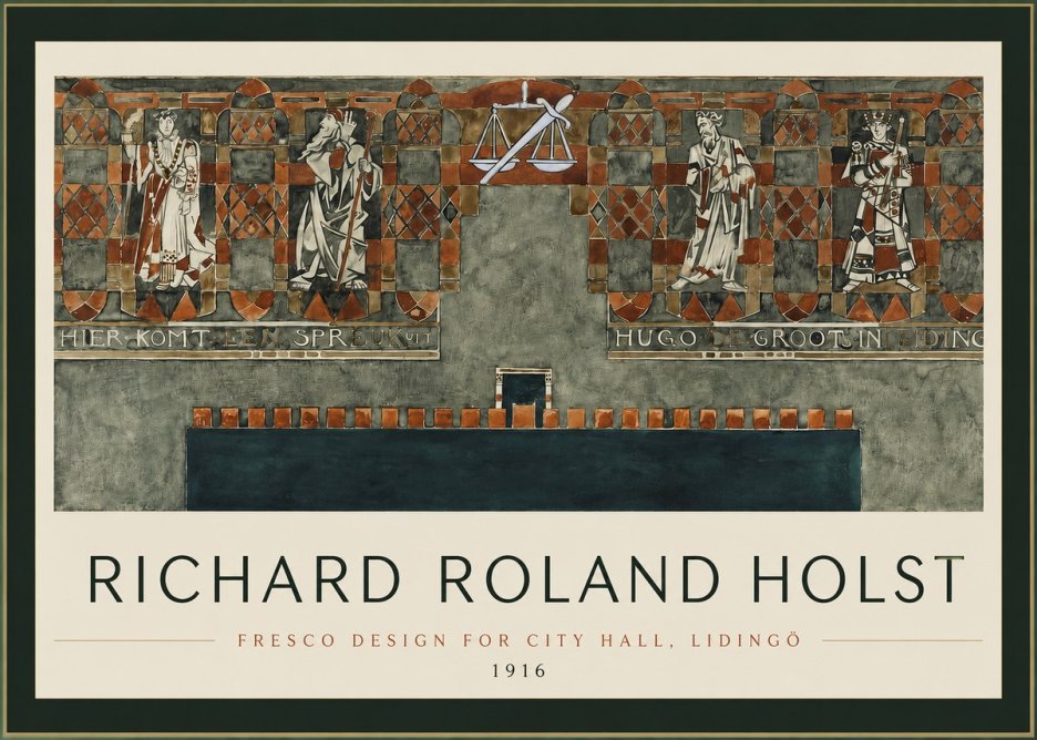 Richard Roland Holst Fresco Design - City Hall, Lidingö No2 - Affiche