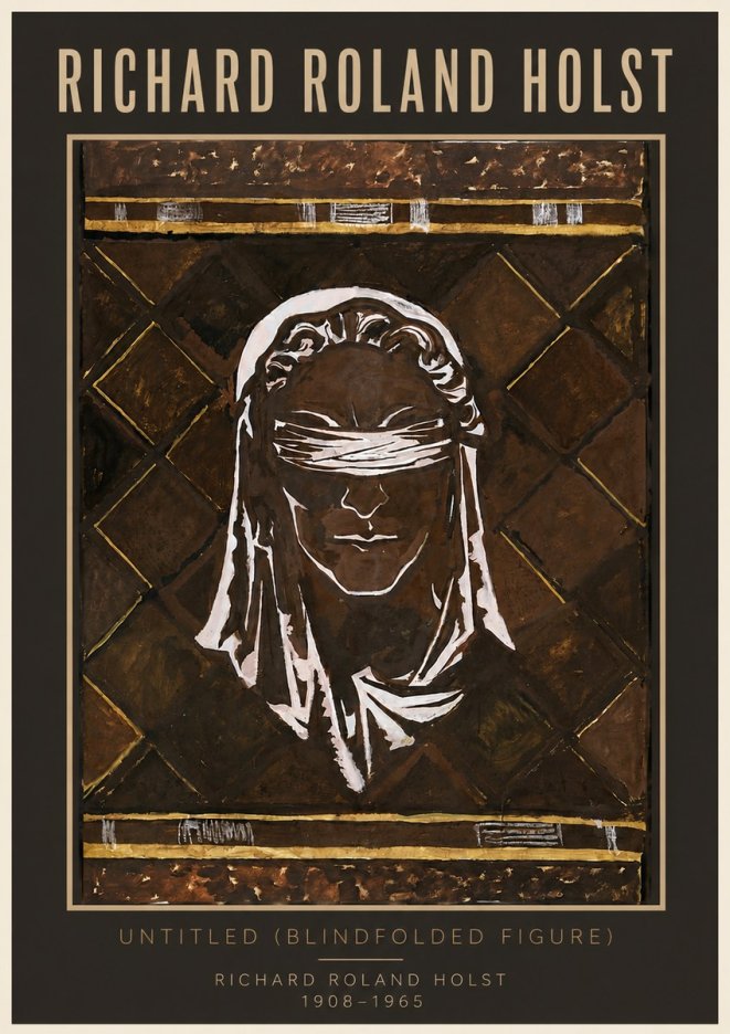 Richard Roland Holst Untitled (Blindfolded Figure) No5 - Affiche