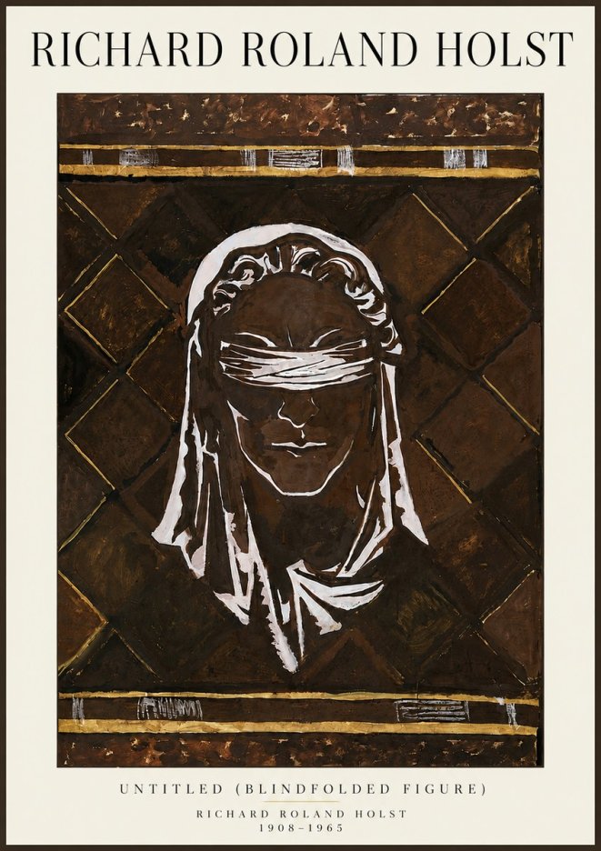 Richard Roland Holst Untitled (Blindfolded Figure) No6 - Affiche