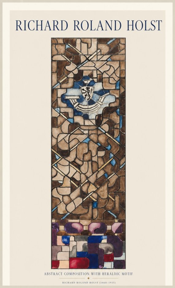 Richard Roland Holst Abstract Composition with Heraldic Motif No1 - Affiche