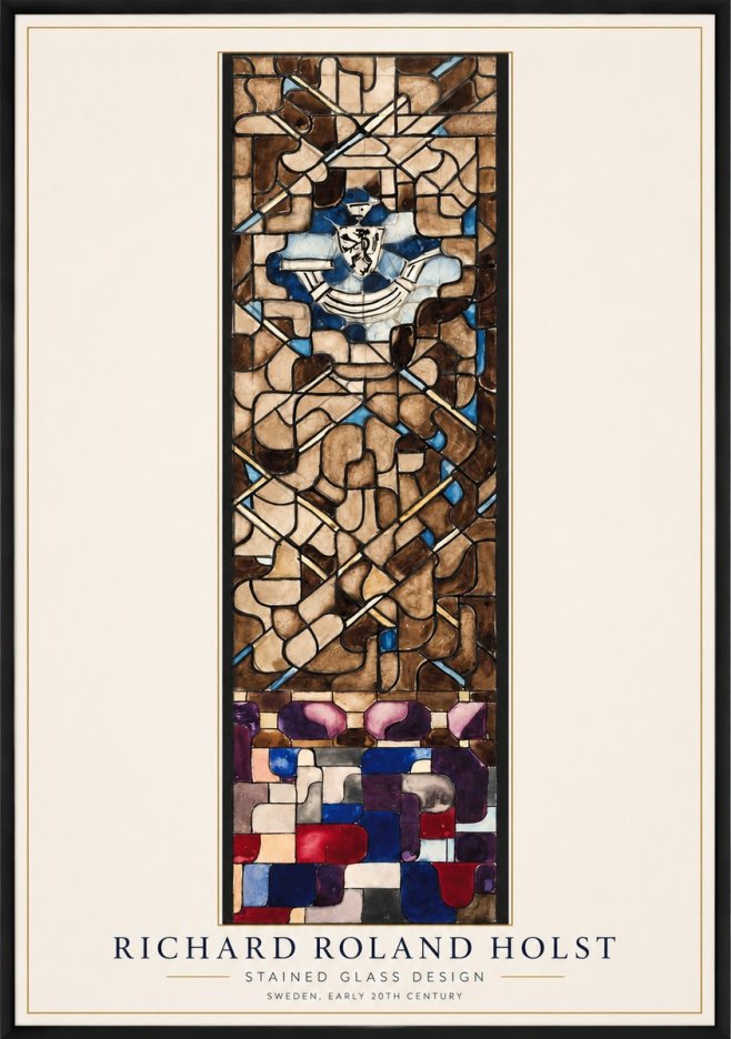 Richard Roland Holst Abstract Composition with Heraldic Motif No2 - Affiche