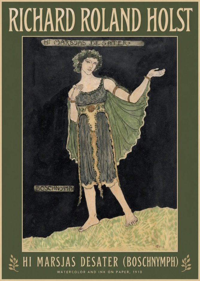 Richard Roland Holst Hi Marsjas Desater (Boschnymph) No2 - Affiche