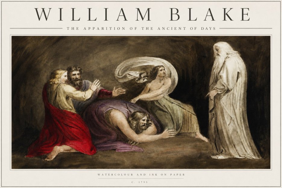 William Blake The Apparition of the Ancient of Days No3 - Affiche