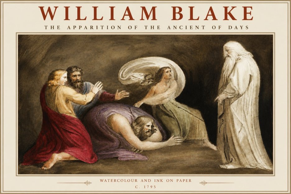 William Blake The Apparition of the Ancient of Days No4 - Affiche