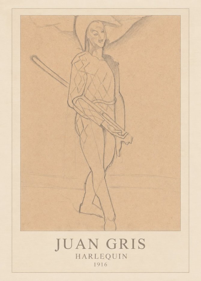 Juan Gris Harlequin No4 - Affiche