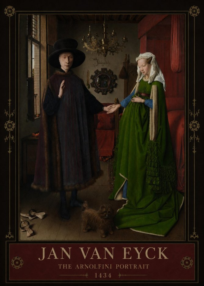 Jan van Eyck The Arnolfini Portrait III No5 - Affiche