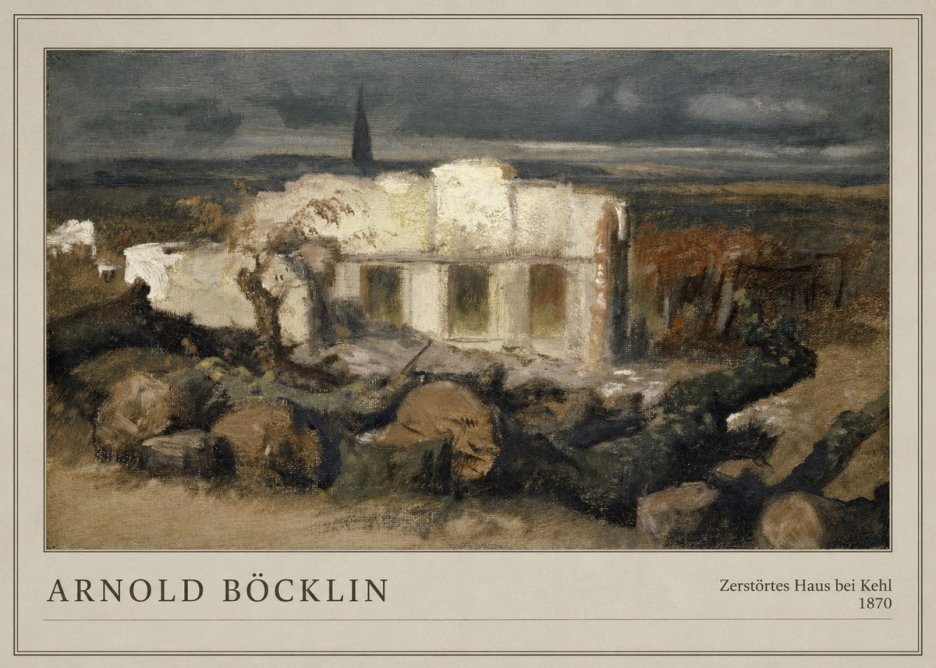 Arnold Böcklin Zerstörtes Haus Bei Kehl No3 - Affiche