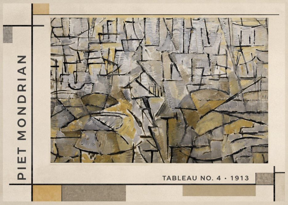 Piet Mondrian Tableau No. 4 No1 - Affiche