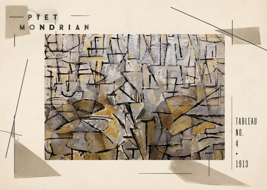 Piet Mondrian Tableau No. 4 No3 - Affiche