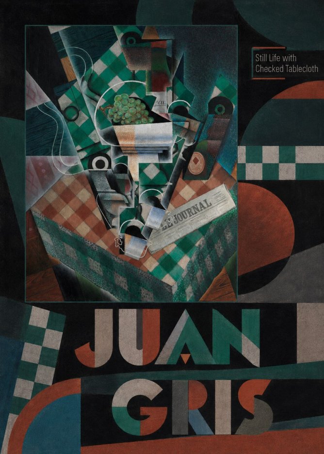 Juan Gris Still Life with Checked Tablecloth No5 - Affiche