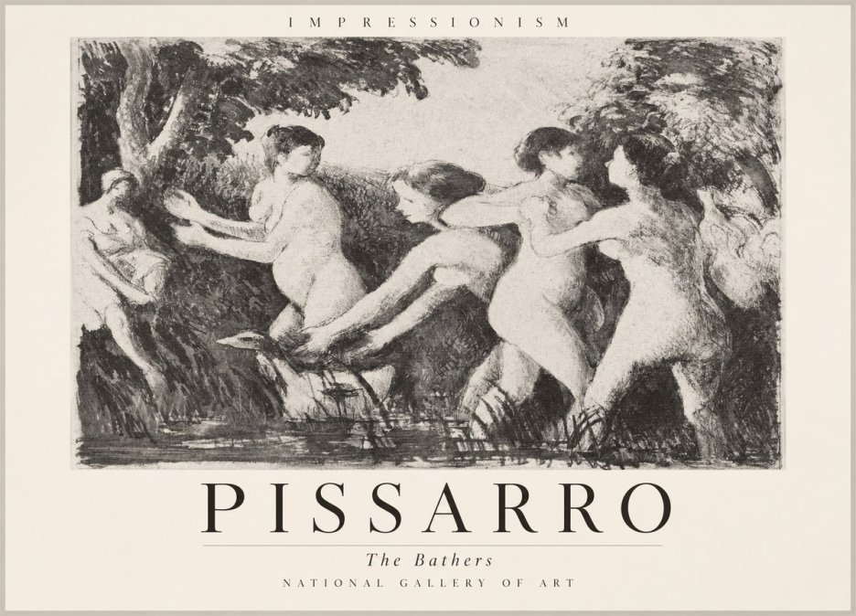Pissarro The Bathers No2 - Affiche