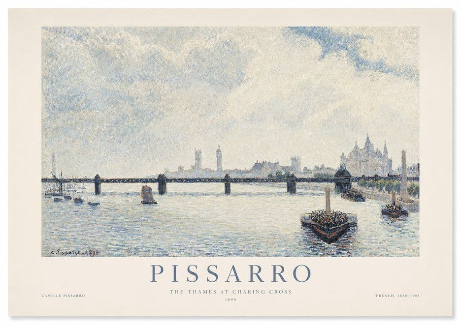 Pissarro The Thames at Charing Cross No1 - Affiche