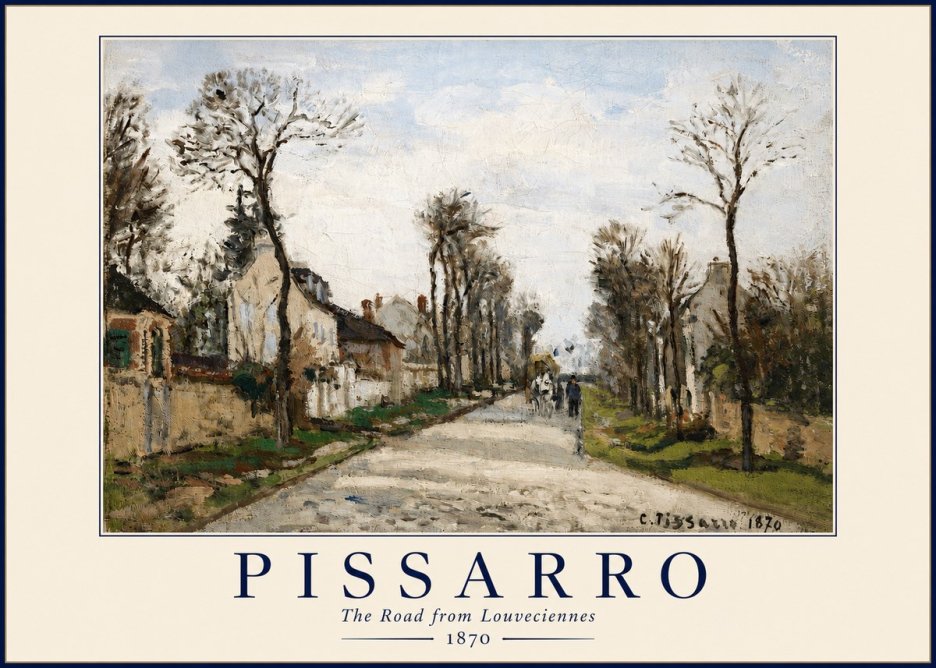 Pissarro The Road from Louveciennes I No2 - Affiche