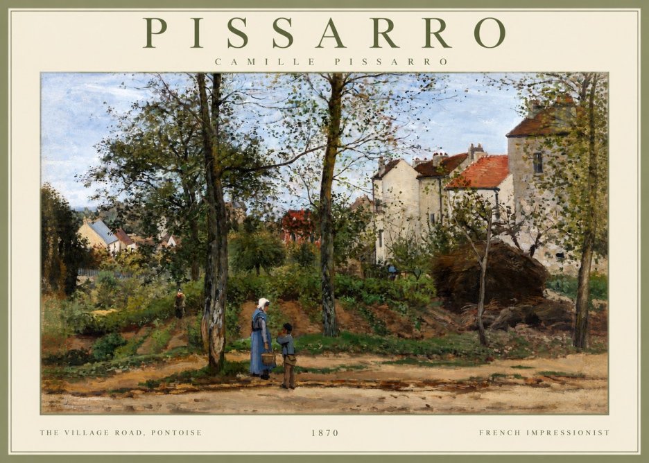 Pissarro The Village Road, Pontoise No2 - Affiche