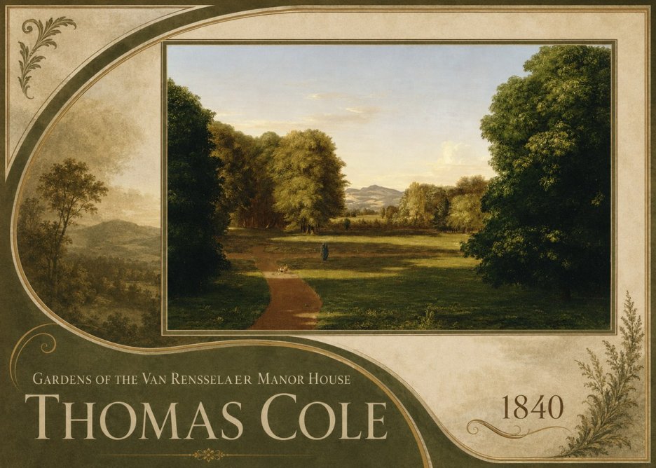 Thomas Cole Gardens of the Van Rensselaer Manor House No3 - Affiche