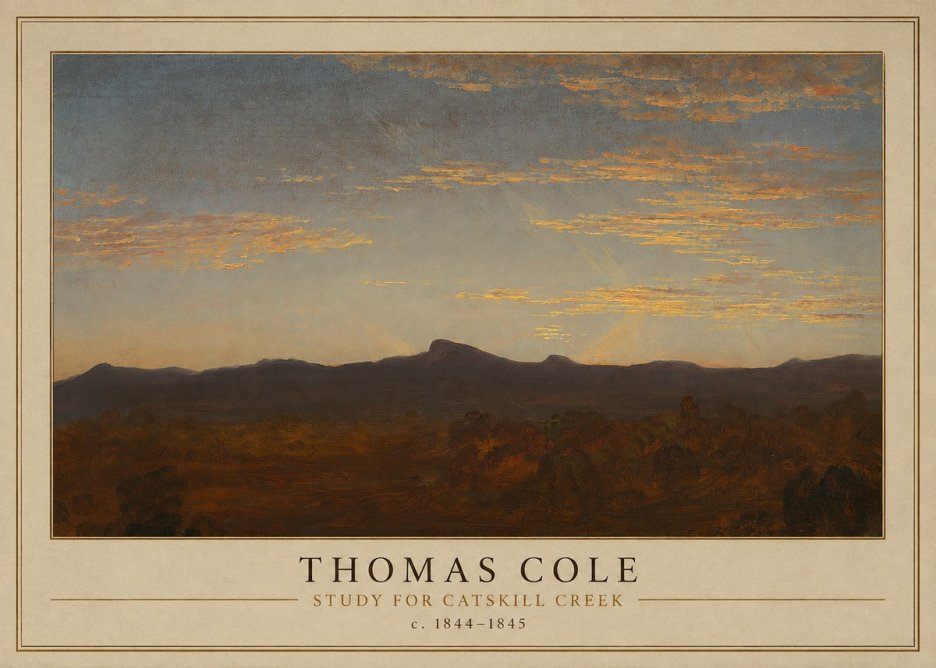 Thomas Cole Study for Catskill Creek I No1 - Affiche