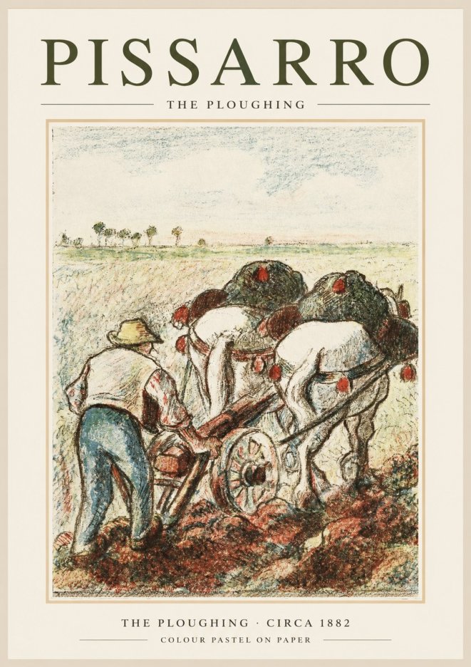 Pissarro The Ploughing No1 - Affiche