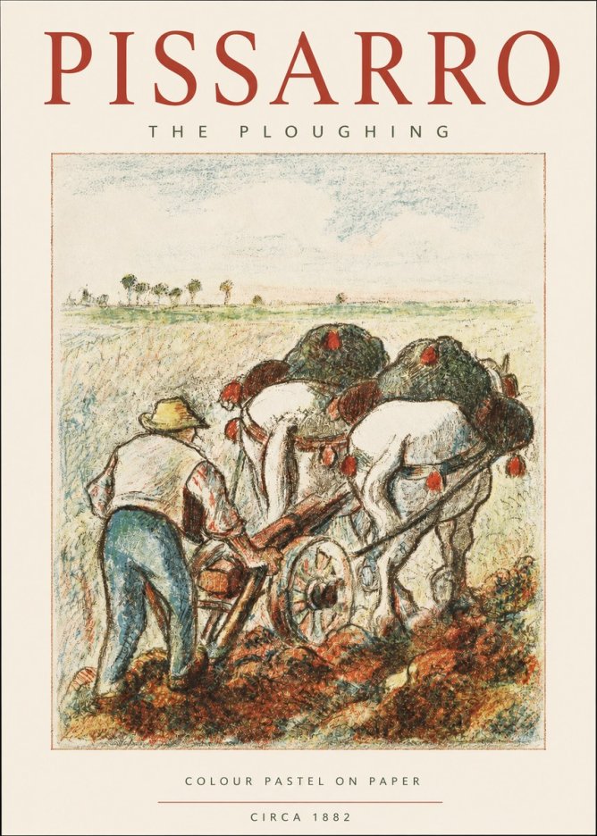 Pissarro The Ploughing No2 - Affiche
