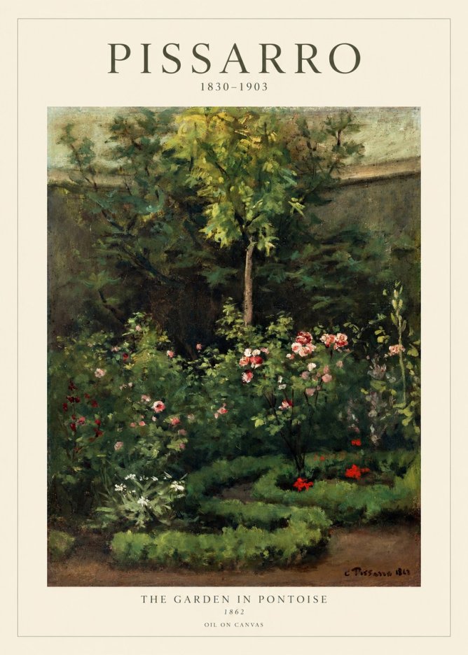 Pissarro The Garden in Pontoise No1 - Affiche