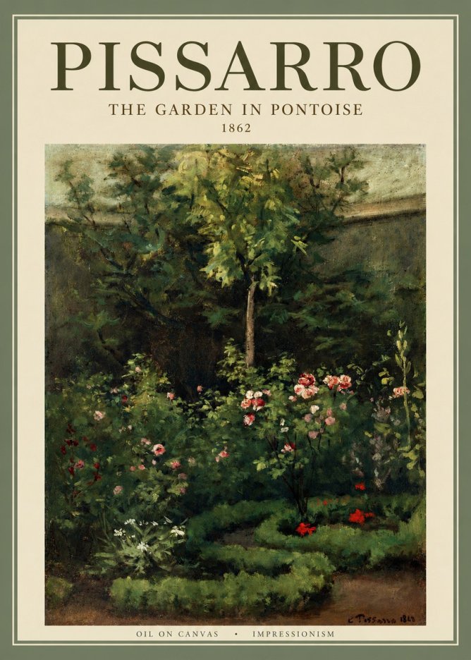 Pissarro The Garden in Pontoise No2 - Affiche