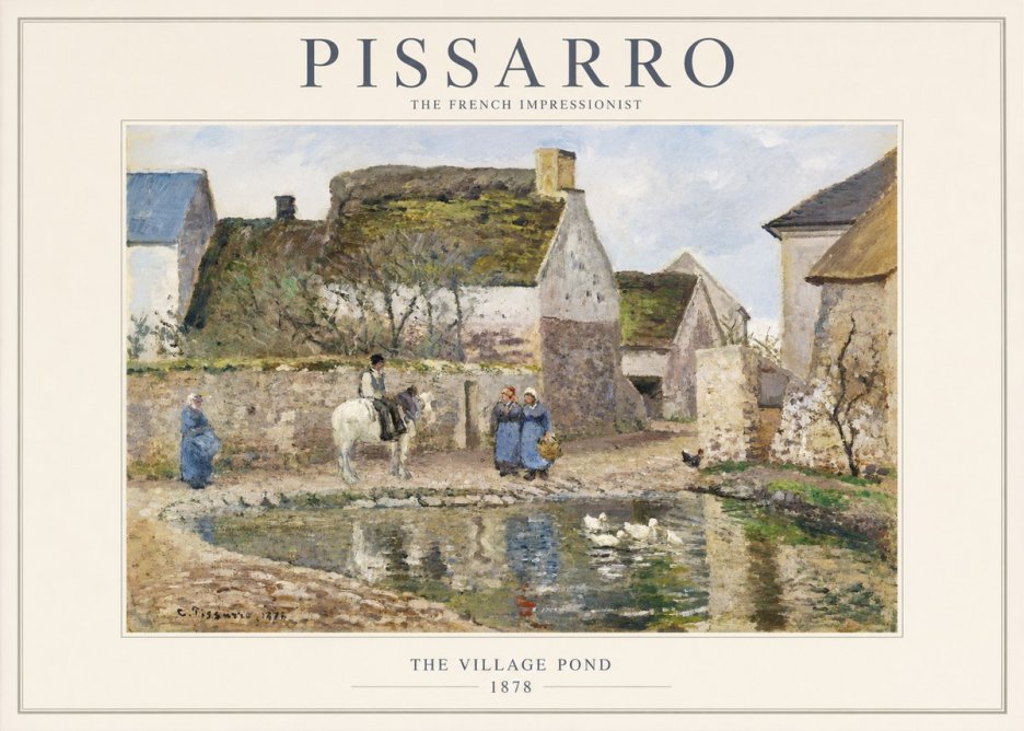 Pissarro The Village Pond No1 - Affiche