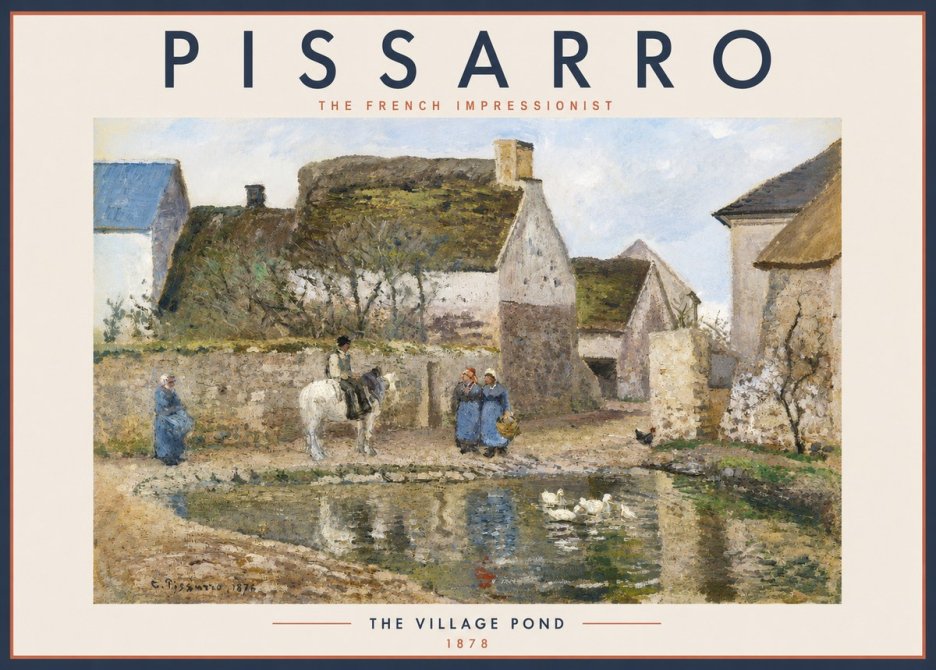 Pissarro The Village Pond No2 - Affiche